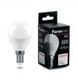 Изображение Лампа светодиодная LED 6вт Е14 белый матовый шар Feron.PRO OSRAM 38066 