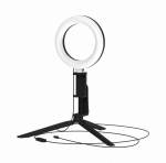 Изображение Светильник кольцевой с комплектом креплений для установки телефона d16см работает от USB Gauss RL001 