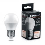 Изображение Лампа светодиодная LED 7.5вт Е27 теплый матовый шар Feron.PRO OSRAM 38074 