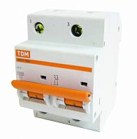 Изображение Автомат  TDM ELECTRIC ВА 47-100  2Р  10А  тип D  10кА  на DIN-рейку  SQ0207-0012 