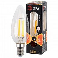 Изображение Лампа F-LED B35-5W-827-E14 ЭРА (Свеча филамент свеча 5Вт тепл. E14) Эра Б0043435 