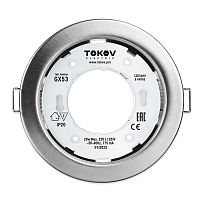 Изображение Светильник GX 53-MCH-1 106х48мм матов. хром металл+пластик TOKOV ELECTRIC TOK-GX53-MCH-1 