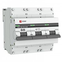 Изображение Автомат  EKF ВА 47-100  3Р  25А  тип D  10кА  на DIN-рейку  mcb47100-3-25D-pro 