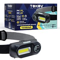 Изображение Фонарь налобный аккумуляторный 1200мА.ч 85х42х43мм TOKOV ELECTRIC TKE-NF-A-03 