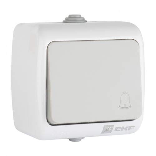 Изображение Мурманск Кнопка звонка 1-клавишная 10А IP54 серая EKF  EFZ10-026-30-54 