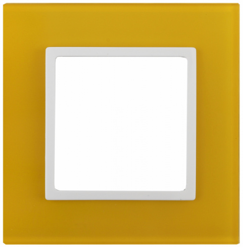 Изображение ЭРА 14-5101-21 Рамка на 1 пост, стекло, Elegance, жёлтый+бел Б0034476 