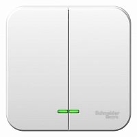 Изображение Blanca наруж Бел Выключатель 2-клавишный 6А, 250B, монтажная пластина  упак.:15  BLNVA065021 