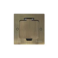 Изображение Лючок MultiDesk MDK20 на 2мод. IP44 с монтажной коробкой для стены фальшпола стола античная латунь SE MDK20102BA 