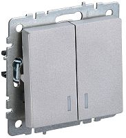 Изображение Выключатель 2-кл. СП BRITE ВС10-2-1-БрА 10А с инд. алюм. IEK BR-V20-1-10-K47 