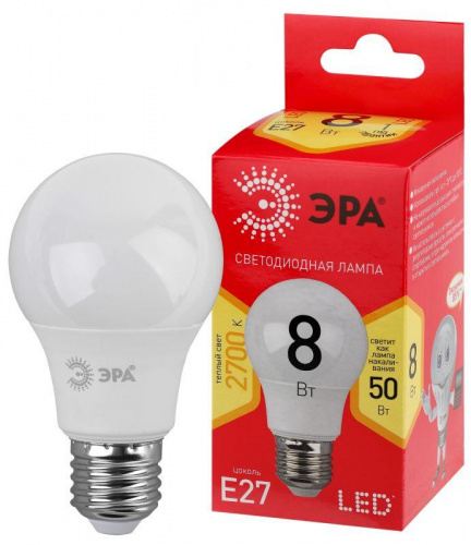 Изображение Лампа светодиодная LED A55-8W-827-E27 R A55 8Вт груша E27 тепл. бел. ЭРА Б0052659 