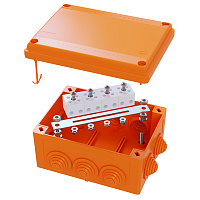 Изображение Коробка пластиковая FS с кабельными вводами и клеммниками IP55 100х100х50мм 6р 450V 6A 4мм кв. FSB11604 