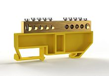 Изображение Шина PE "земля" на DIN-изоляторе 8х12мм 10 отвер. латунь TOKOV ELECTRIC TKE-BCB-812-10-DIN/PE 