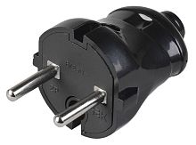 Изображение Вилка прямая ВПп20-02-Ст разборная без заземл. контакта 6А черн. IEK EVP20-06-01-K02 