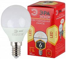 Изображение Лампа светодиодная LED P45-6W-827-E14(диод,шар,6Вт,тепл,E14) Б0020626 