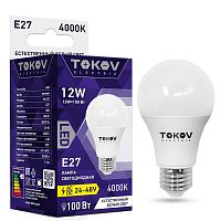 Изображение Лампа светодиодная низковольтная 12Вт А60 4000К Е27 24/48В TOKOV ELECTRIC TKE-A60-E27-12-4K-24/48 