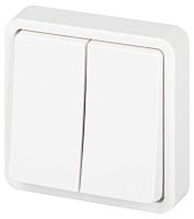 Изображение Выключатель Эксперт 11-1524-01 двойн. IP55 10АХ-250В СУ бел. Эра Б0063271 