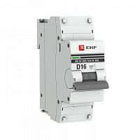 Изображение Автомат  EKF ВА 47-100  1Р  16А  тип D  10кА  на DIN-рейку  mcb47100-1-16D-pro 