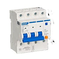 Изображение Выключатель автоматический дифференциального тока 4п (3P+N) C 10А 30мА тип A 6кА АВДТ NXBLE-63YH C10 электрон. (R) CHINT 539743 