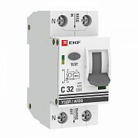 Изображение Устройство защиты от дугового пробоя 1P+N C 32А 6кА УЗДП PROxima EKF afdd-2-32C-pro 