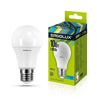 Изображение Лампа светодиодная LED-A60-10W-E27-4500K 10Вт грушевидная 4500К бел. E27 180-240В ЛОН Ergolux 12149 