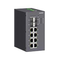 Изображение Коммутатор промышленный управляемый с поддержкой PoE 4х100Base-X 1000Base-X 10/100/1000Base-T(X) SFP слота: 8х10/100/1000Base-T(X) RJ45 PoE портов 48В DC (18-57В DC) с резервированием DKC N2000-4GX8GP-P4 