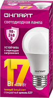 Изображение Лампа светодиодная 90 533 OLL-A60-17-230-2.7К-E27 PRO 90-240В ОНЛАЙТ 90533 