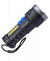 Изображение Фонарь аккумуляторный ручной LED 3Вт + COB 3Вт аккум. Li-ion 18650 1.2А.ч индикатор USB-шнур ABS-пластик КОСМОС KOS115Lit 