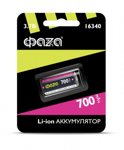 Изображение Аккумулятор 16340 3.7В Li-Ion 700мА.ч без платы защиты BL-1 ФАZА 5039087 
