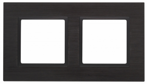 Изображение ЭРА 14-5202-05 Рамка на 2 поста, металл, Elegance, чёрный+антр Б0034549 