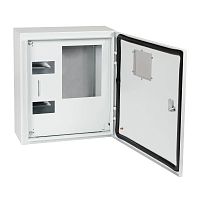 Изображение Корпус металлический ЩУРн-ПРО-3-МП/8-415х370х147-IP66-УХЛ1 (с окном учета 3ф счетчик на МП 8 модулей ПРО) КЭАЗ 367475 