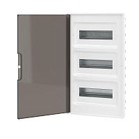 Изображение Щиток встраиваемый 36мод. FRAME для полых стен с тонированной дверцей с 4 шинами PEN (2шт на 8 отверст. и 2шт на 10 отверст.) бел. DKC F36B3WD 