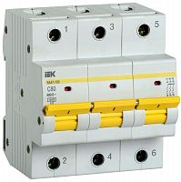 Изображение Автомат  IEK (ИЭК) ВА47-150  3Р  80А  тип C  15кА  на DIN-рейку  MVA50-3-080-C 