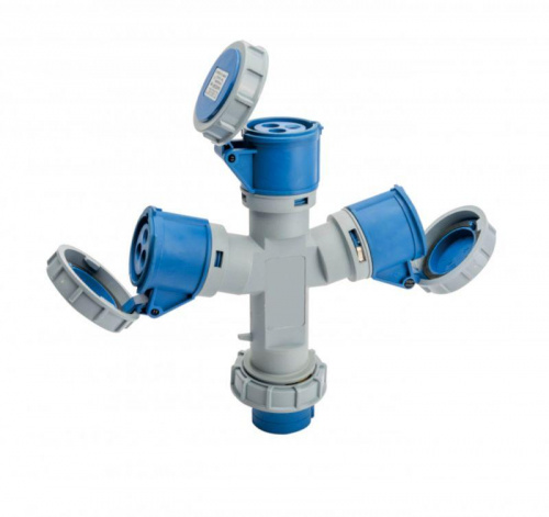 Изображение Адаптер трехлучевой 2Р+РЕ 32А 250В IP67 АП-103 DEKraft 26293DEK 