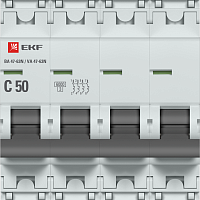 Изображение Выключатель автоматический модульный 4п C 50А 6кА ВА 47-63N PROxima EKF M636450C 