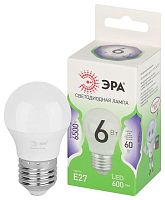 Изображение Лампа светодиодная GREEN LINE P45-6W-865-E27 GL 6Вт шар 6500К свет холод. E27 Эра Б0067059 