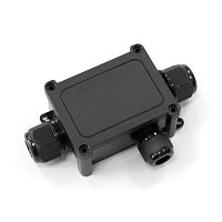 Изображение Коробка распределительная ОП 130х81х42 3-вводная IP68 ПА66 40А 450В d5-14мм черн. Промрукав PR08.13148 