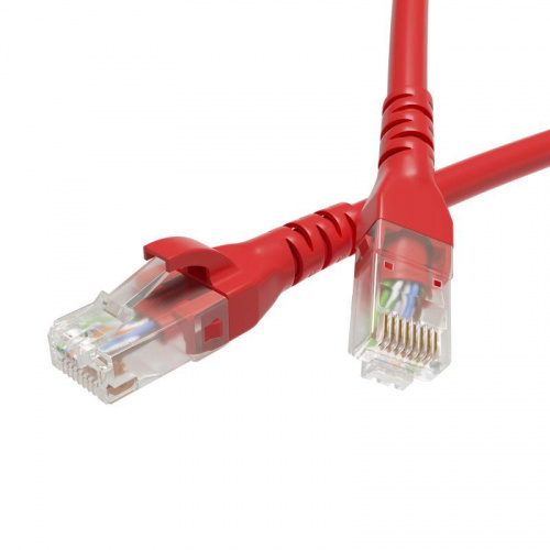 Изображение Патч-корд неэкранированный кат.5е U/UTP 4х2 LSZH 1.5м красн. DKC RN5EUU4515RD 