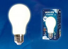 Изображение Лампа светодиодная LED-A60-7W/3000K/E27/FR GLH01WH Heaven мат. картон Uniel UL-00004839 