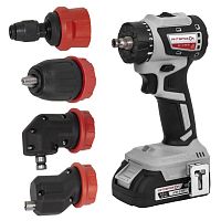 Изображение Дрель-шуруповерт аккумуляторная бесщеточн. ДА-13/18В 50 комби АПИ (Li-ion кейс 2 аккум. 2А.ч 4 насадки) ИНТЕРСКОЛ 776.2.2.79 