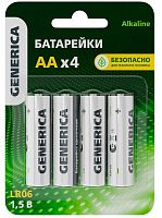 Изображение Элемент питания алкалиновый AA/LR6 Alkaline (блист.4шт) GENERICA ABT-LR06-ST-L04-G 