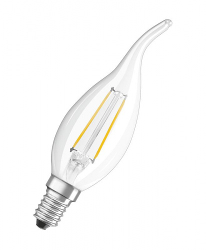 Изображение Лампа светодиодная LED 5Вт E14 CLB60 белый, Filament прозр.свеча на ветру OSRAM  4058075212367 
