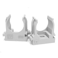 Изображение Крепеж-клипса для труб атмосферостойкая для прямого монтажа в п/э d20мм сер. Промрукав PR13.0402 