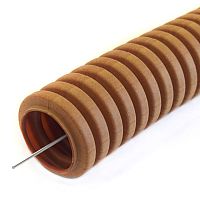 Изображение Труба гофрированная ПВХ легкая d20мм с протяжкой 350 Н бук (уп.25м) Промрукав PR01.0037 