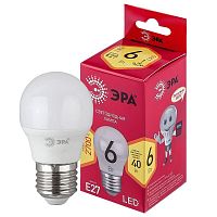 Изображение Лампа светодиодная LED P45-6W-827-E27 R P45 6Вт шар E27 тепл. бел. ЭРА Б0049643 