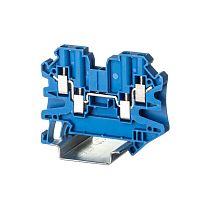 Изображение Клемма проходная винтовой зажим 4 точки подключения 4кв.мм син. DKC TUR-4-QUATTRO-BU 