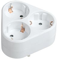 Изображение Разветвитель 3-м 16А IP20 Т-01/03 2P+PE треугольн. бел. IEK WTP10-16-03-Z-K01 
