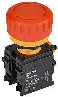 Изображение Кнопка "Грибок" 1НО+1НЗ MASTER поворотн. с фиксацией красн. IEK MI-BG60-11ZS-3-23-K04 
