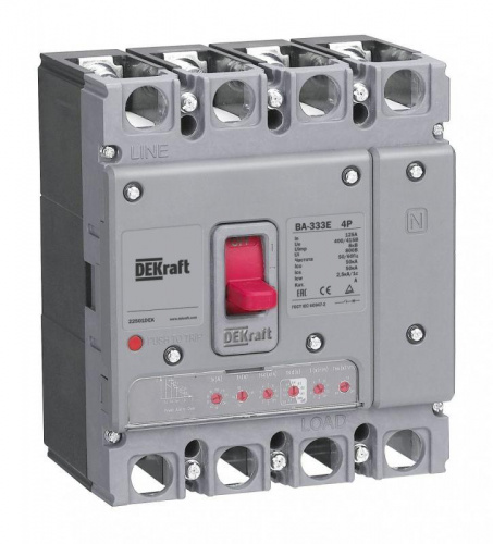 Выключатель автоматический силовой с электрон. расцеп. 4P 63А 50кА ВА-333E SchE 22495DEK Изображение Выключатель автоматический силовой с электрон. расцеп. 4P 63А 50кА ВА-333E SchE 22495DEK
