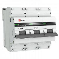 Изображение Автомат  EKF ВА 47-100  3Р  125А  тип C  10кА  на DIN-рейку  mcb47100-3-125C-pro 