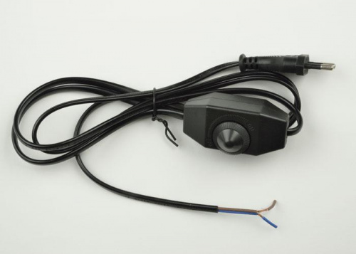 Изображение Шнур сетевой UCX-C30/02A-170 BLACK с вилкой и выкл. с диммером 2А 500Вт 1.7м черн. Uniel UL-00004438 